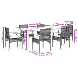 Berkfield 7 Piece Garden Dining Set With Cushions Beige Poly Rattan - thumbnail 7