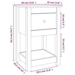 Berkfield Bedside Cabinet Honey Brown 40X35X61.5 Cm Solid Wood Pine - thumbnail 9