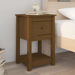 Berkfield Bedside Cabinet Honey Brown 40X35X61.5 Cm Solid Wood Pine - thumbnail 1