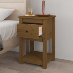 Berkfield Bedside Cabinet Honey Brown 40X35X61.5 Cm Solid Wood Pine - thumbnail 3