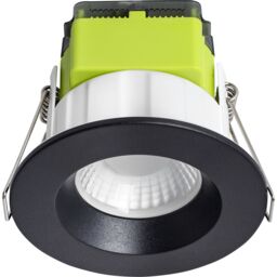 Luceco Ftype Mk2 Matt Black Fixed Led Fire-Rated Cool & Warm Downlight 6W Ip65, Pack Of 6 - thumbnail 4