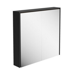 Plum&clay Norton Black Double Bathroom Mirrored Led Wall Cabinet (W)750mm (H)700mm - thumbnail 1