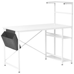 Wyld And Coco Novadesk Gaming Led Desk - White Mdf With Side Pocket And Shelves - thumbnail 5