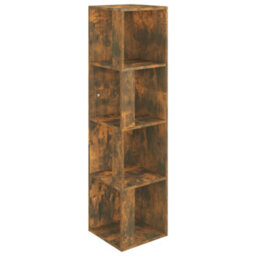 Berkfield Corner Cabinet Smoked Oak 33X33X132 Cm Engineered Wood - thumbnail 2