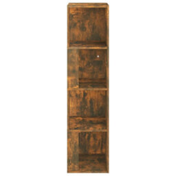 Berkfield Corner Cabinet Smoked Oak 33X33X132 Cm Engineered Wood - thumbnail 3