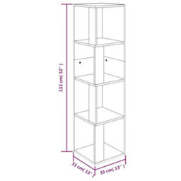 Berkfield Corner Cabinet Smoked Oak 33X33X132 Cm Engineered Wood - thumbnail 8