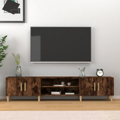 Vidaxl Tv Cabinet Smoked Oak 180X31.5X40 Cm Engineered Wood - image 1