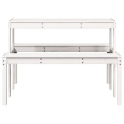 Berkfield Picnic Table White 110X134X75 Cm Solid Wood Pine - thumbnail 4