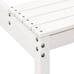 Berkfield Picnic Table White 110X134X75 Cm Solid Wood Pine - thumbnail 7