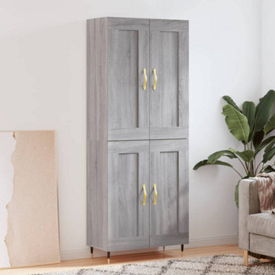 Berkfield Highboard Grey Sonoma 69.5X34X180 Cm Engineered Wood - image 1