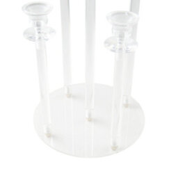 Living And Home 5-Arm Clear Acrylic Candle Holder Multi-Height Detachable Windproof Cover Wedding Table Decor - thumbnail 5