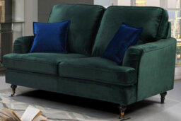 2 Seater Sofa In Bottle Green Velvet Fabric - thumbnail 2