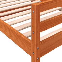 Berkfield Bed Frame Wax Brown 75X190 Cm Small Single Solid Wood Pine - thumbnail 7