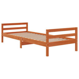 Berkfield Bed Frame Wax Brown 75X190 Cm Small Single Solid Wood Pine - thumbnail 6