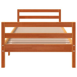 Berkfield Bed Frame Wax Brown 75X190 Cm Small Single Solid Wood Pine - thumbnail 4