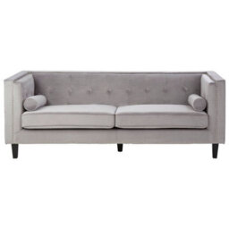 Orsina Contemporary 3 Seat Grey Velvet Sofa, Velvet Upholstered Mid Century Sofa, Refined Sofa For Livingroom - thumbnail 1