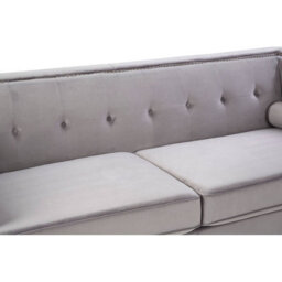 Orsina Contemporary 3 Seat Grey Velvet Sofa, Velvet Upholstered Mid Century Sofa, Refined Sofa For Livingroom - thumbnail 6