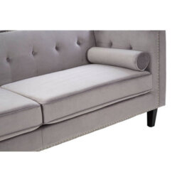 Orsina Contemporary 3 Seat Grey Velvet Sofa, Velvet Upholstered Mid Century Sofa, Refined Sofa For Livingroom - thumbnail 8
