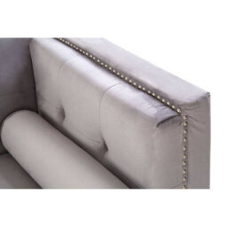 Orsina Contemporary 3 Seat Grey Velvet Sofa, Velvet Upholstered Mid Century Sofa, Refined Sofa For Livingroom - thumbnail 9
