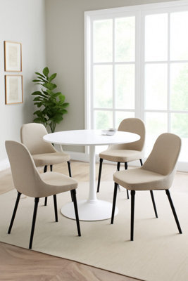 Aspect Furniture Jakob 4 Seater Round Dining Table- White (Table Only) - image 1