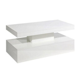 mmt White Gloss Tiffany Coffee Table With Led Rgb Remote Control Light 100Cm X 50Cm X 39Cm Rectangle Coffee Table -