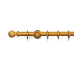 Lister Cartwright  28 mm Wooden Curtain Poles Fixed Length (Aged Oak Ball, 400 Cm) - thumbnail 2
