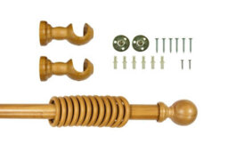 Lister Cartwright  28 mm Wooden Curtain Poles Fixed Length (Aged Oak Ball, 400 Cm) - thumbnail 5