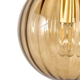 Beliani Art Deco Wall Lamp - Dark Brown Glass Globe, Gold-Painted Iron Frame, W15 X D22 X H28Cm - thumbnail 5