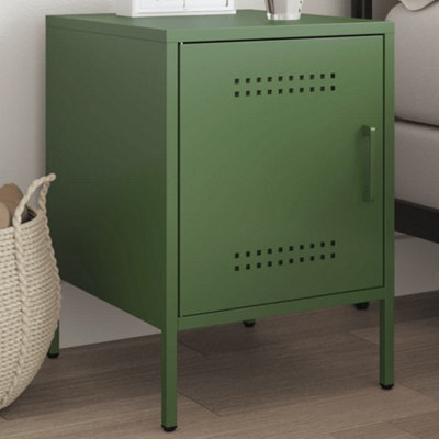 Berkfield Bedside Cabinet Olive Green 36X39X50.5 Cm Steel - image 1