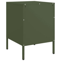 Berkfield Bedside Cabinet Olive Green 36X39X50.5 Cm Steel - thumbnail 8