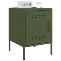 Berkfield Bedside Cabinet Olive Green 36X39X50.5 Cm Steel - thumbnail 4