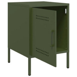 Berkfield Bedside Cabinet Olive Green 36X39X50.5 Cm Steel - thumbnail 9
