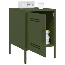 Berkfield Bedside Cabinet Olive Green 36X39X50.5 Cm Steel - thumbnail 5
