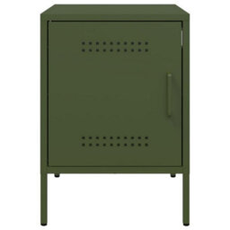 Berkfield Bedside Cabinet Olive Green 36X39X50.5 Cm Steel - thumbnail 6