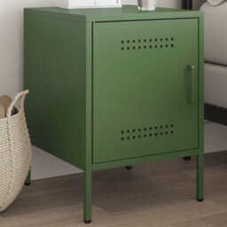 Berkfield Bedside Cabinet Olive Green 36X39X50.5 Cm Steel - thumbnail 1