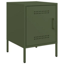 Berkfield Bedside Cabinet Olive Green 36X39X50.5 Cm Steel - thumbnail 2