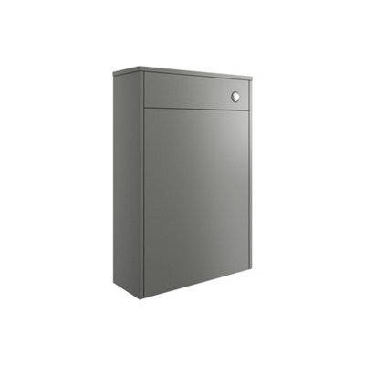 Grasmere Matt Grey Contemporary Freestanding Toilet Cabinet (H)888mm X (W)600mm - image 1