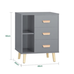 Sobuy Fbt95-Hg, Bedside Table End Table Sofa Table Nightstand Lamp Table, Grey,w48Xd40Xh60 - thumbnail 3