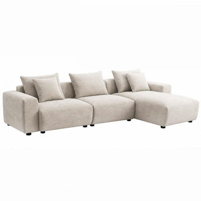 Furnishings For Less UK Mayfield Beige Universal Corner Sofa With Reversible Chaise - image 1