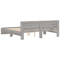 Berkfield Bed Frame With Led Without Mattress Grey Sonoma 200X200 Cm - thumbnail 9