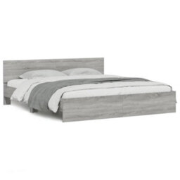 Berkfield Bed Frame With Led Without Mattress Grey Sonoma 200X200 Cm - thumbnail 5