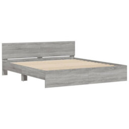Berkfield Bed Frame With Led Without Mattress Grey Sonoma 200X200 Cm - thumbnail 6