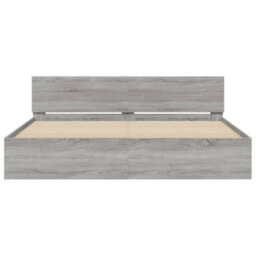 Berkfield Bed Frame With Led Without Mattress Grey Sonoma 200X200 Cm - thumbnail 7