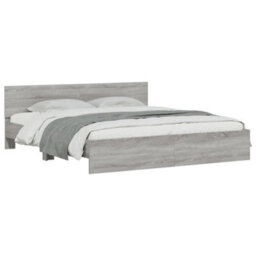 Berkfield Bed Frame With Led Without Mattress Grey Sonoma 200X200 Cm - thumbnail 3