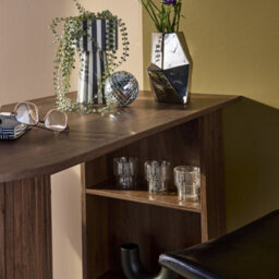 Sweeek - Wallis Bar Table High Kitchen Table Side Table Wood Decor With Storage 3 Shelves 120 X 55 X 100 Cm - thumbnail 6