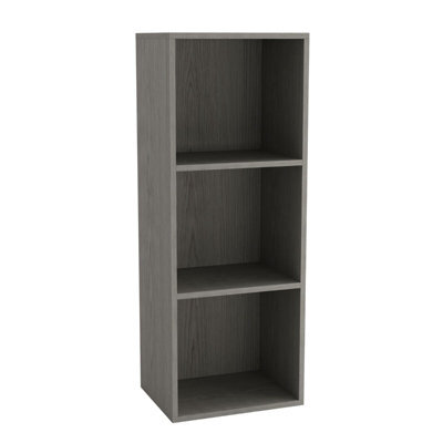 Urbn-Living Urbnliving Height 79.5Cm 3 Shelf Wooden Bookcase Shelving Colour Cedar Grey Display Storage Shelf Unit Shelves - image 1