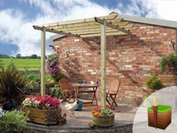 Edecks Traditional Patio Wooden Garden Pergola (W 2700mm X D 2400mm) With Bolt Down Anchors (2.1M) - thumbnail 3