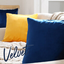 Deconovo Set Of 2 Navy Blue Velvet Cushion Covers 40 X 40 Cm Soft Cushion Cover - thumbnail 4