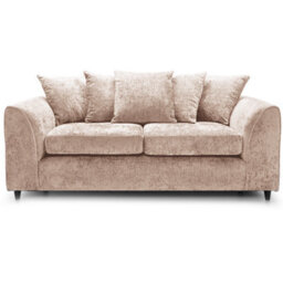 Furnishings For Less UK Monaco Chenille Fabric 3 Piece Sofa Set - 3 1 1 Beige - thumbnail 2