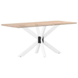 Berkfield Dining Table Leg Spider Shape White 120X68X(72-73) Cm Steel - thumbnail 6